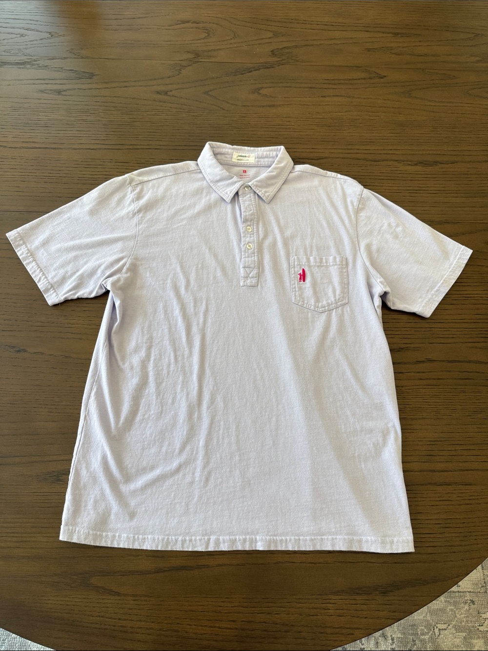 Johnnie-O 100% Cotton Light Lavender Polo. Size Large